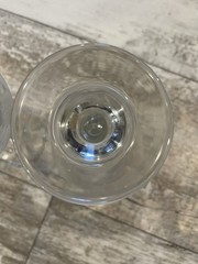 Libbey Arbys Christmas White Frosted Pine Tree Wine Glasses Gold Rim Set of 2