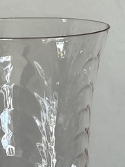 Vintage Pink Wine Glasses with Scallop Art Deco Design Set of Five
