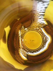 Hard to find VARGA 10 Oz Crystal Tumbler; Amber Color with Splashes of Clear.
