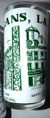3 Vintage 1960s Hazel Atlas Tumblers New Orleans Cream, Green, Red, Blue