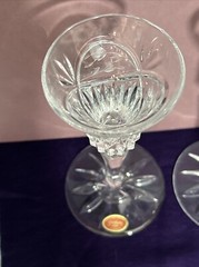 Gorham Crystal Victoria’s Garden Candlesticks 2 Clear Cut Florals 6.5