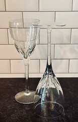 2 Lenox Crystal FIRELIGHT Platinum, Panel Cut 8 1/2″ Wine Glasses Holds 6 oz EUC