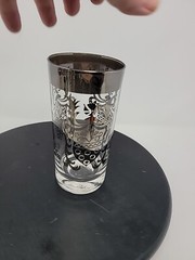 Vintage Kimiko Highballs Silver Knight Coat of Arms 5.5” MCM Set Of 4 VGC