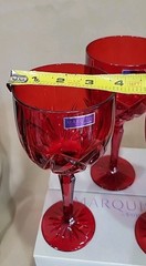 New MARQUIS by WATERFORD Brookside Red Crystal Wine Glasses 8.5″ Set of 3