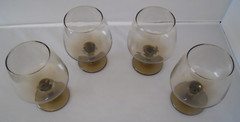 4 Tawny Accent by Libbey Glass Company Footed Wine Brown Smoke