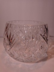 Cut Crystal Bowl Elongated 5″ Tall x 6 1/2″ W x 5 1/2 opening 3.8 lbs Edinburgh