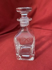 Links Of Scotland Celtic Handcut Glass Commemorative Mini Decanter & Stopper EUC