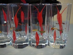 8 Arcoroc Octime Shot Glasses & Serving Tray
