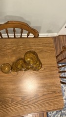 Anchor Hocking Georgian Amber 12 oz Tumblers 5″ Tall Set of 7 Honeycomb VTG