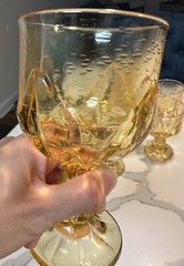 Set Of 6 Cornsilk Yellow Tiffin Franciscan Cabaret Wine Goblets 6″ Tall Heavy