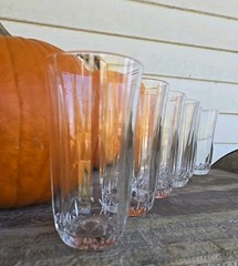 (6) St. George AMERICAN HERITAGE OPTIC Crystal Highball Glasses 12oz WEIGHTED