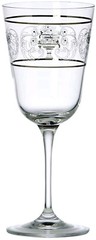 Lenox Autumn Legacy Goblet Etched Floral/Platinum Rings 12oz No Lead Crystal New