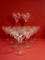 ♡RARE Antique Fostoria IRISH LACE Champagne Coupes Tall Sherbet Liquor Glass