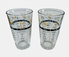 LIBBEY Cocktail Recipe Mixer Glasses 16oz Barware Set of 2 Vintage