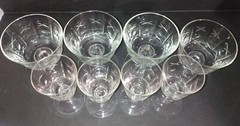Set of 8 Crystal Mixed Clear Bar Glasses Perfect All Are 4″ Tall D 1.75″ & 2.75″