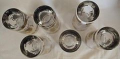 Vintage Vito Bari Gold Crest Design Highball Glasses 5.75″ Set Of 6