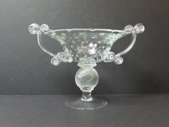 Stunning Art Glass Compote Centerpiece, Controlled Bubbles