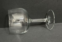 Bowl-Shaped Tasting Wine Glass, 6.5”H Clear Lead Crystal Stemware, France