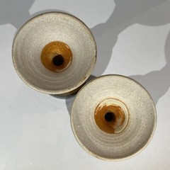 Vintage Studio Pottery Goblets Artisan Handmade Wedding Gift Kiddush Cups Set 2