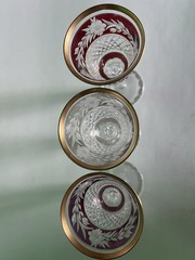 Set 3 Ebeling Reuss Marchioness Cut 2 Clear Wine Liquor Sherry Stem Glasses 5.5″