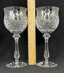 Vintage Mikasa Chateau Cut Crystal Water Goblets 8in Discontinued Set of 4