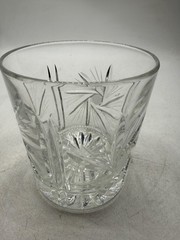 Pinwheel Design Pressed and cut Glass Whiskey Rocks Tumbler Replacement Glass