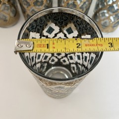 Vtg Culver Valencia Glass Highball Tumblers Gold Filigree Overlay MCM Set Of 6