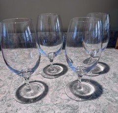 4 WATERFORD SOMMELIER ICED TEA GLASSES, Blown Lead Crystal, 8 1/4″, 20 OZ,