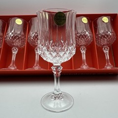 LOT – 6 Cristal d’Arques LONGCHAMP 17,5 cl Wine Glasses Lead Crystal New in Box