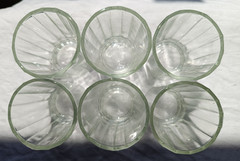 Soviet faceted vodka shot glasses rare vintage 5 kopec, new 6 pcs USSR original