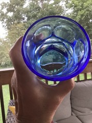 Fostoria Argus Henry Ford Museum Cobalt Blue Low Ball Style Glasses (2) READ