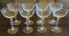 Gadroon by Fostoria 8 Champagne Tall Sherbets Stemware 5 5/8” MINT