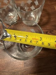 MCM Rock Glasses Gold and White Diamond with Atomic Design 8oz Set of 6