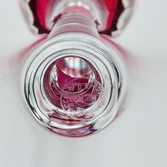 Baccarat Crystal Buckingham Cut Cranberry Cordial Shot Glass Wine Glass 8”