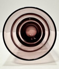 Vintage Set of 5 Libbey Ripple Purple Amethyst Saturn Optical Tumbler Glasses