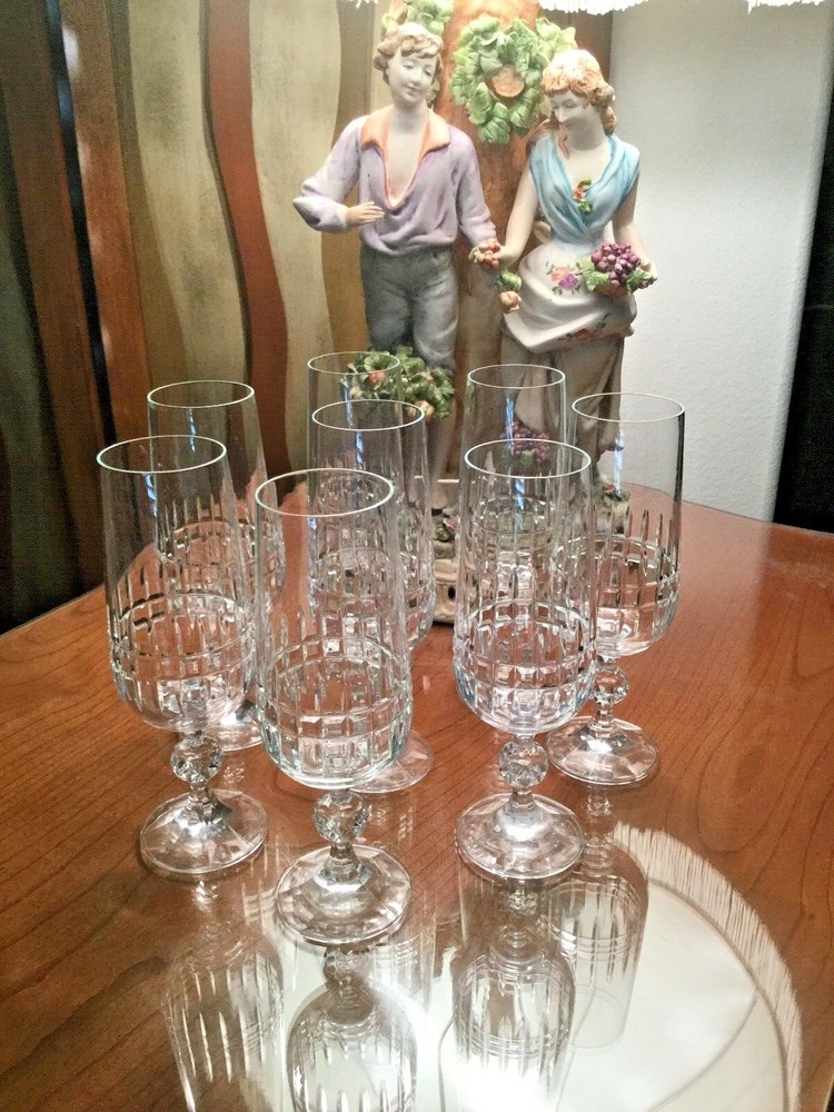 VTG Belfast Bohemia Leaded Crystal w/Cut Vertical & Horizontal Design Glassware