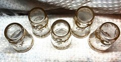 VINTAGE 1930s FRENCH CRYSTAL TUMBLERS [SET of 5] FROM ST. LOUIS, FRANCE