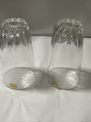 SET OF 2 LUMINARC CLEAR HIGHBALL GLASSES WITH STARBURST BOTTOM USA
