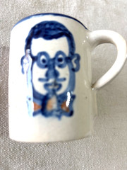 Vintage Rare J B Taylor 3 Inch Punch Cup with Gentleman Hand Painted on it