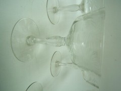 Lot of 4 Cut Flower and Leaves Champagne/Tall Sherbets Lot of 4 4 3/4″ Tall