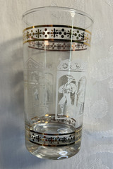 MCM Anchor Hocking Festive Dutch Print 5″ Glasses Set of 8 in Box