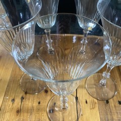 Bryce 798-1 Wine Glass 8-1/4″h Cut #1 on Stem #798 MCM Pittsburgh SET Of 5