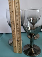 Vintage Silver Fade Glasses Barware Ombre Cocktail Wine Cordial France Set Of 4