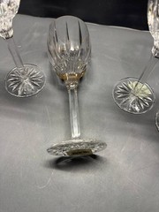 Set of 4 German Lead Crystal Wine Goblets Gold Rim Sundance Gold Made in Germany