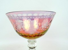 Home Essentials Crystal Cut Luster Red 2pc 8oz 4 5/8″ Sherbets 2007-