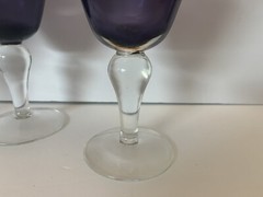 3 Artland Iris Plum 8″ Water Goblets Wine Glasses Purple Amethyst