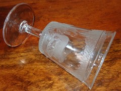 Antique 1880’s EAPG Crystal FROSTED POLAR BEAR Artic Tumbler Goblet (D)