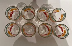 Vtg Anchor Hocking Orange and Tomato Juice Glass Tumblers Lot Of 8 Kitchen Decor