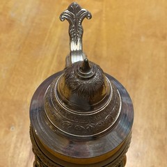 DBGM Original Vintage Signed German Ceramic Painted Glazed Pewter Lid Beer Stein
