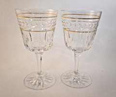Set of 2 Seneca Gold Brocade 6″ Wine Glasses